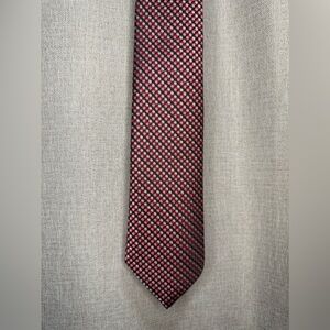 Bespoke New York Men’s Tie Burgundy Red Pink Black White Necktie Classic